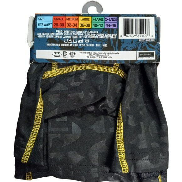 Bioworld Size Medium 32 34 Boxer Briefs Mens Batman Black Yellow DC Comics NEW - Picture 3 of 6